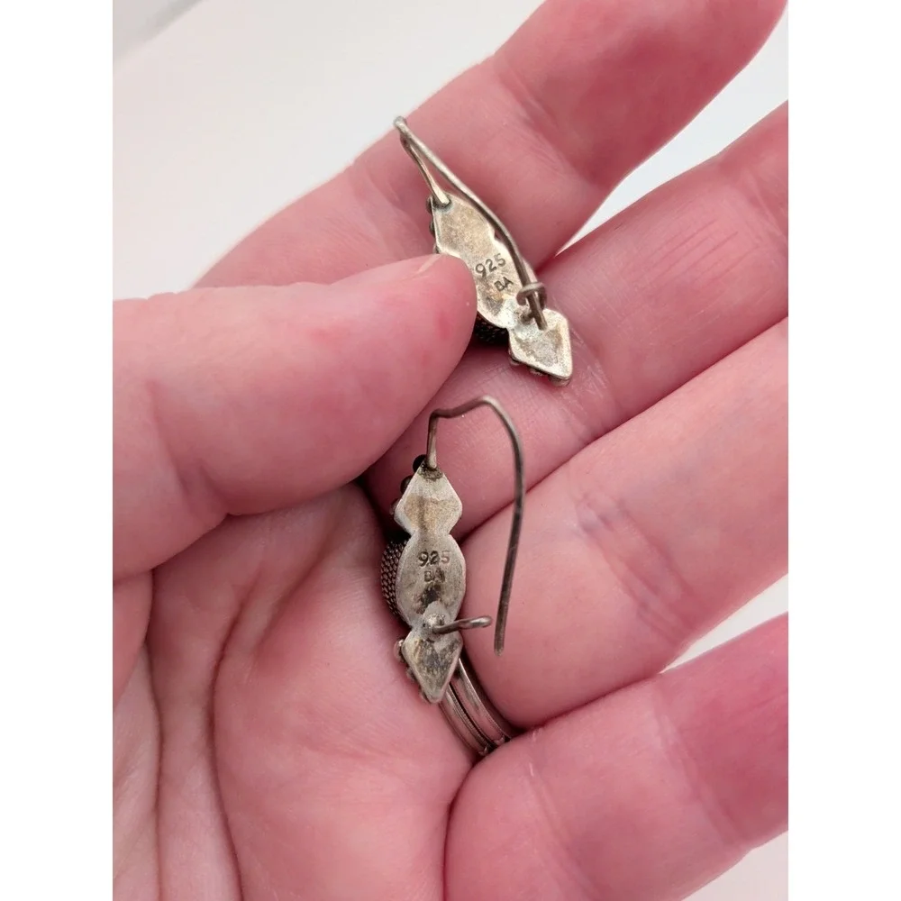 Pair Of 2 Carat‎ Sterling Silver Peridot Earrings